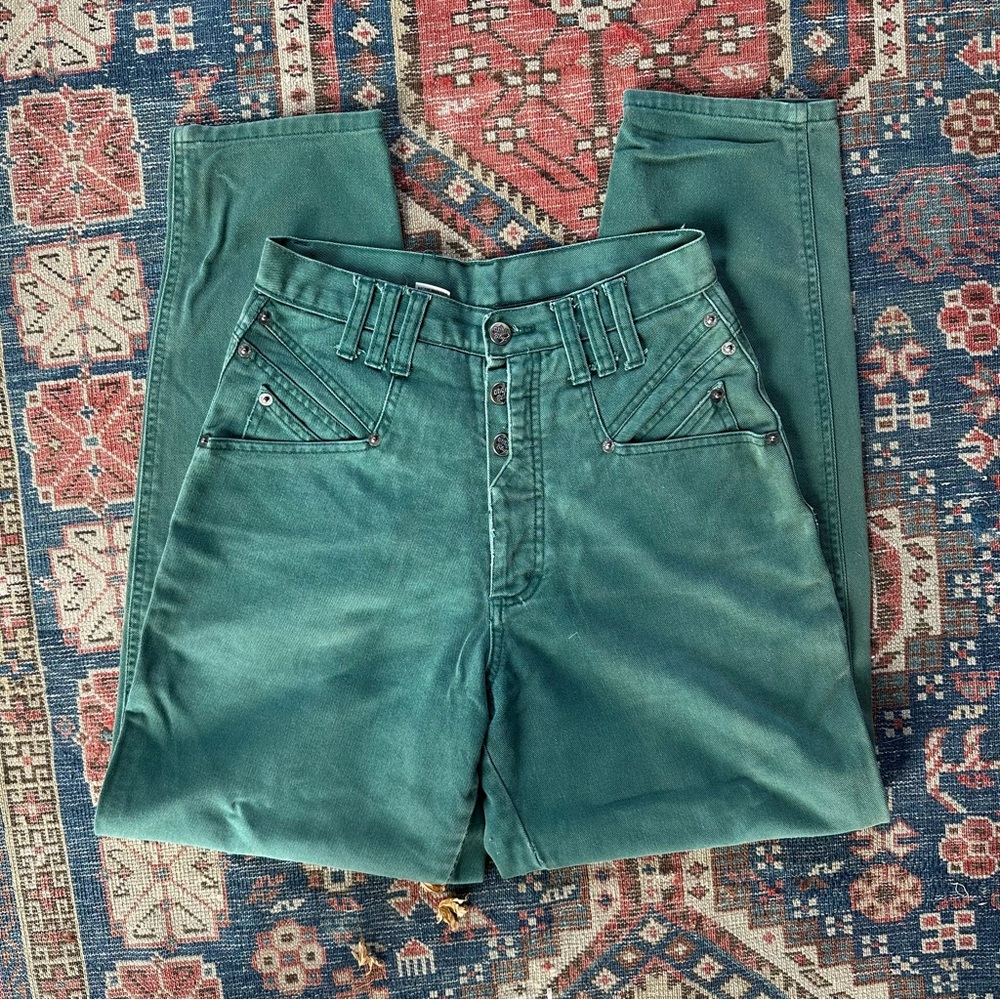 Vintage 80s-90s Coco Blue Green Denim Jeans High
Sz 7/8